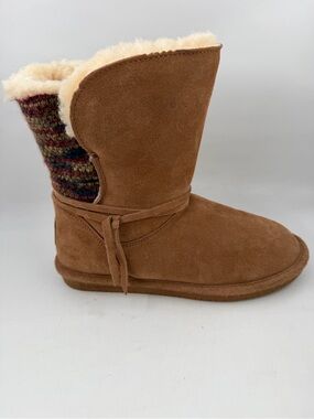 Bearpaw Maggie Tan Suede Sheepskin -SZ 9- Water-Resistant Winter Boots 2116W